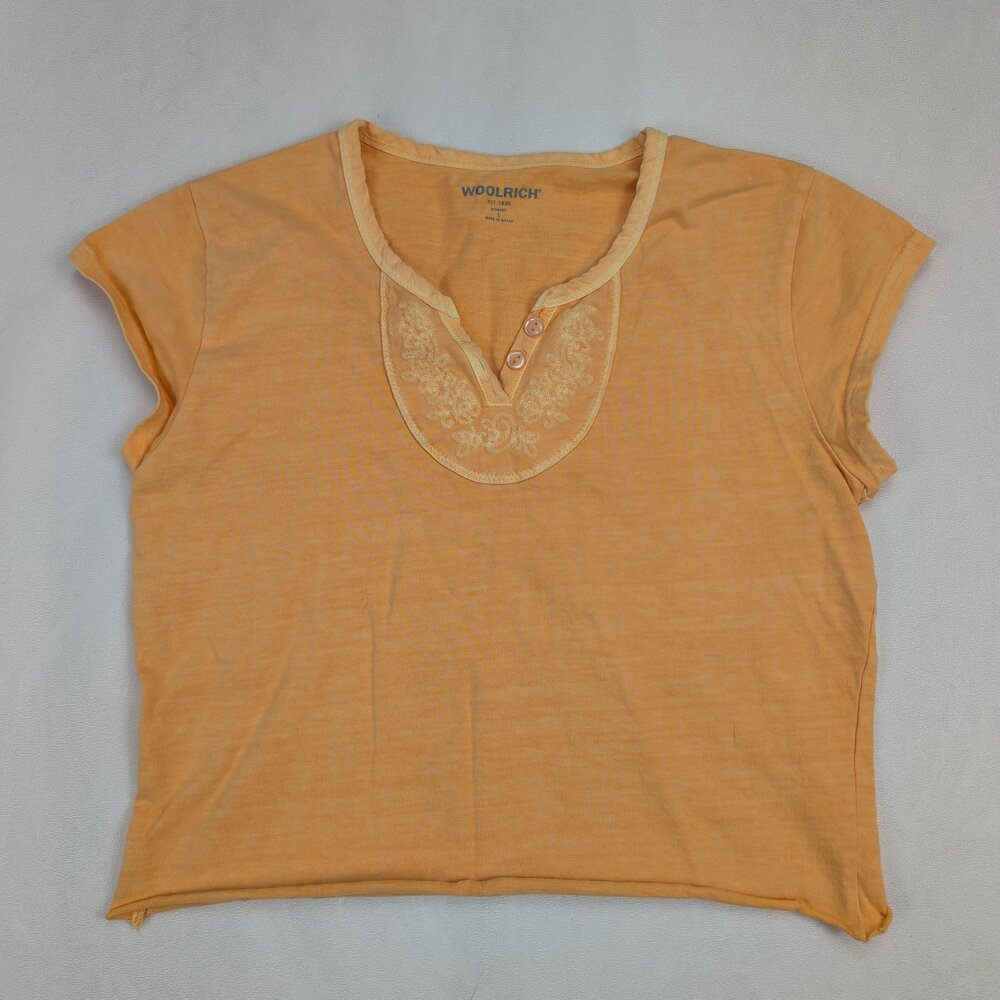 Woolrich Embroidered Henley Short Sleeve‎ Tee - Women's S - Picture 2 of 7